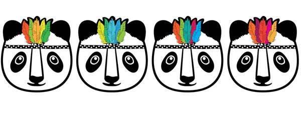 projekt graficzny nadruku na poduszki Panda
