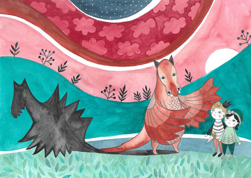 ilustracja dla dzieci przedstawiająca smoka