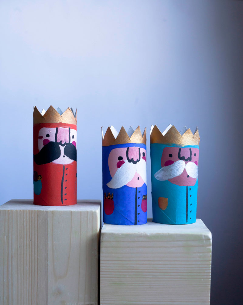 trzej królowie z rolki papieru 